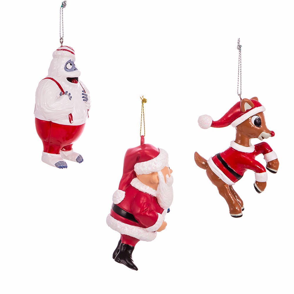 Kurt Adler Rudolph The Red Nose Reindeer® Blow Mold Ornament, 3-Piece Set
